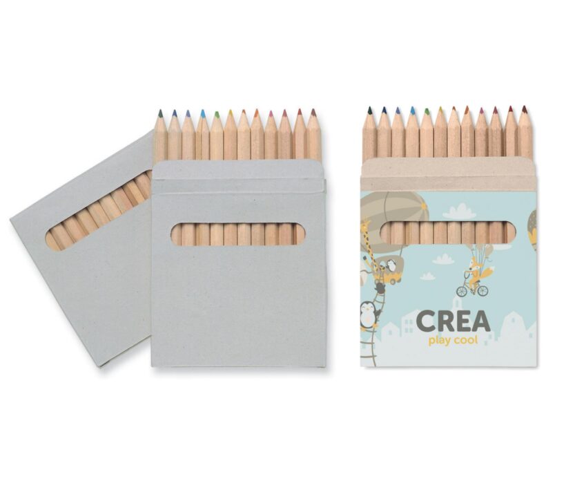 Bossiney Cove Set of 12 coloured pencils in natural carton box Product Code GPIT1047-01