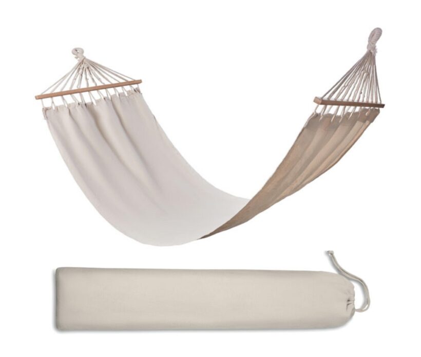 Holywell Bay Hammock in canvas. Supports a maximum of 120 kg with matching pouch Product Code GPMO8695-13
