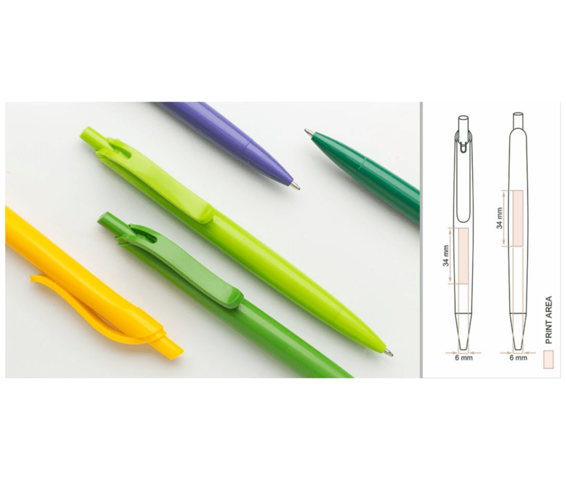 Jowan push mechanism bio-plastic curve designed ball pens GPST8701