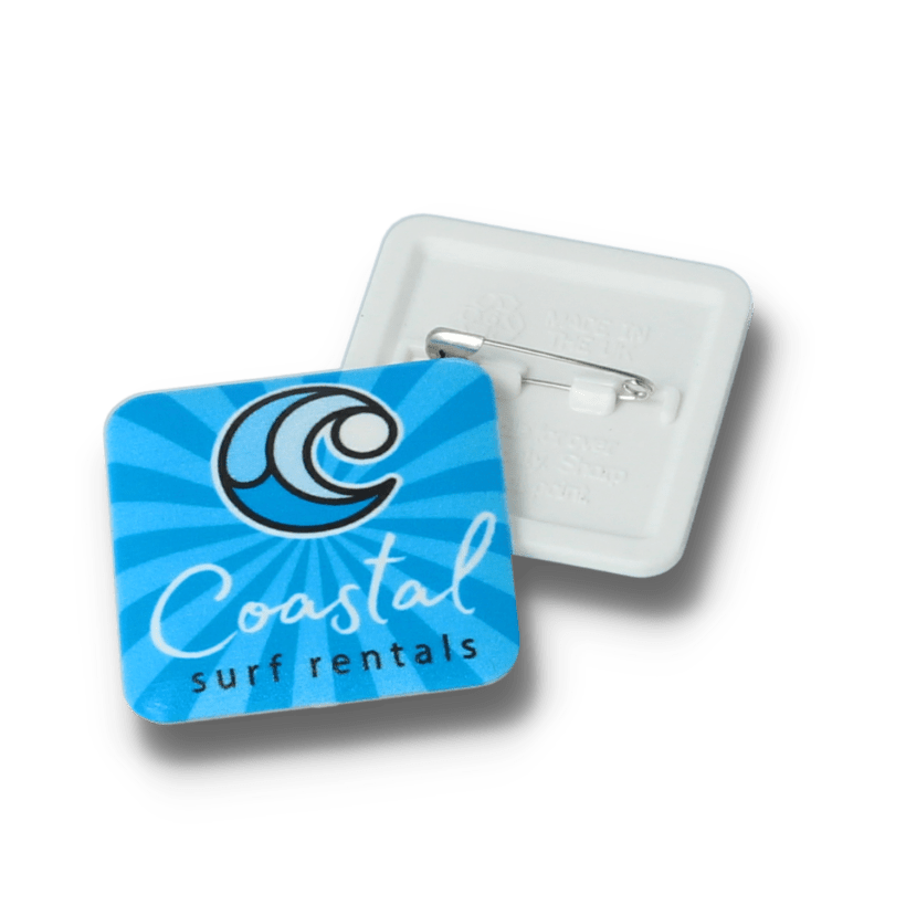 Breaca Recycled 37mm Square Shaped Badges GPCXDBB37S
