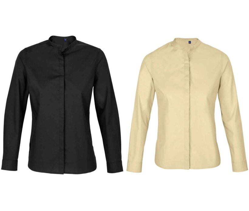 NEOBLU Ladies Bart Mao Collar Long Sleeve Poplin Shirt GP03787