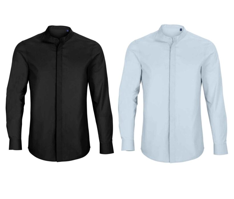 NEOBLU Bart Mao Collar Long Sleeve Poplin Shirt GP03792